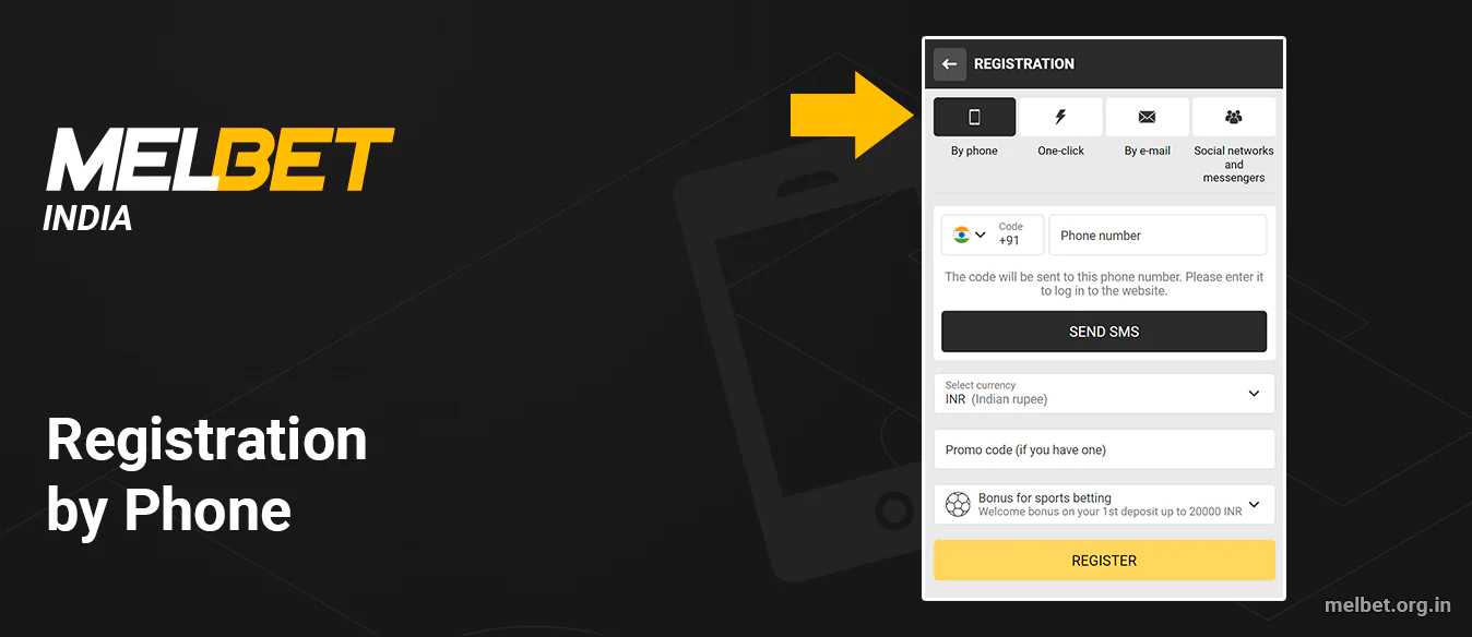 Melbet India Registration by Phone